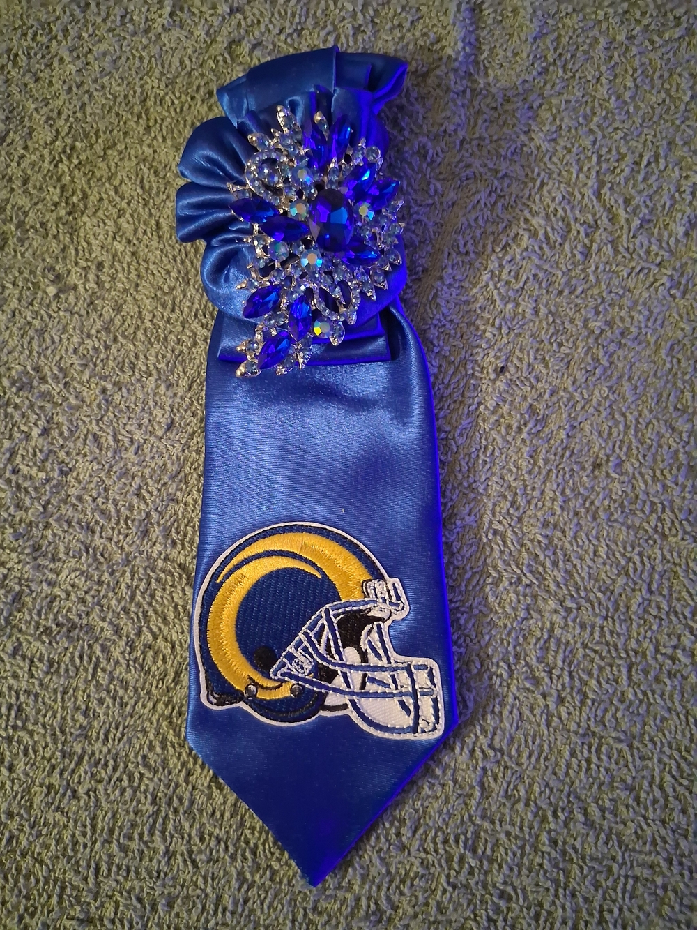 Blue Bow Tie with Yellow Helmet Patch
